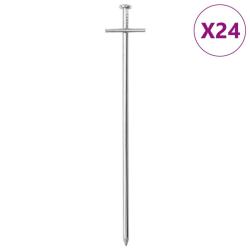 Piquets de tente 24 pcs 23 cm &Oslash;6 mm acier galvanis&eacute;