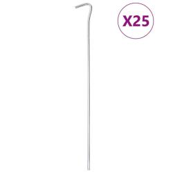 Piquets de tente 25 pcs 30 cm &Oslash;7 mm acier galvanis&eacute; alsavelo