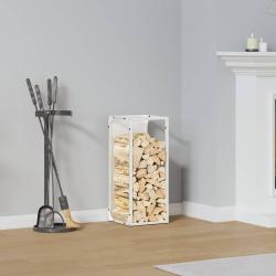 Portant de bois chauffage blanc 25x25x60 cm