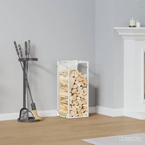 Portant de bois chauffage blanc 25x25x60 cm