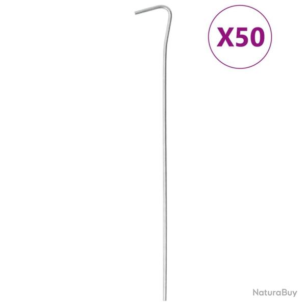 Piquets de tente 50 pcs 23 cm �3 mm acier galvanis�
