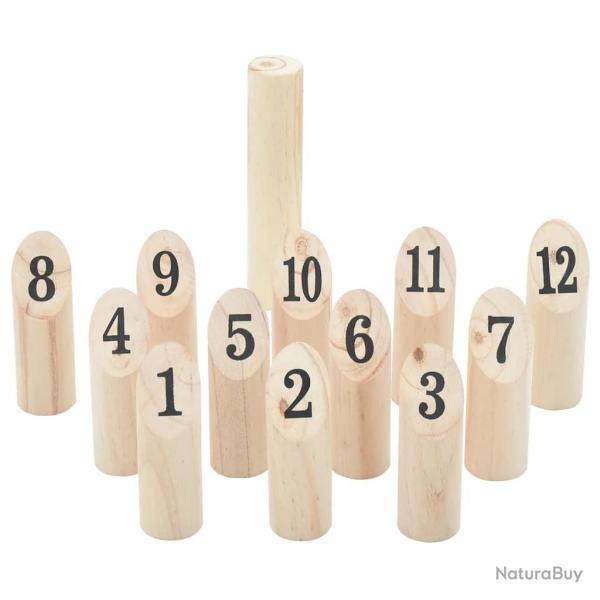 jeu Number Kubb 13 pcs sac de transport pin massif alsavelo