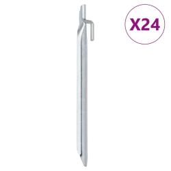 Piquets de tente 24pcs en forme de V 24cm &Oslash;20mm acier galvanis&eacute;