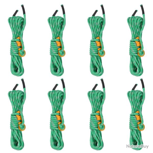 Cordes de haubanage avec cl�s r�fl�chissantes 8 pcs 4 m 4 mm