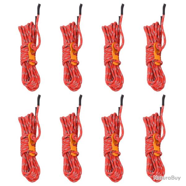 Cordes de haubanage avec cl�s r�fl�chissantes 8 pcs 4 m 4 mm
