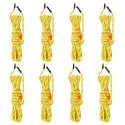 Cordes de haubanage avec cl&eacute;s r&eacute;fl&eacute;chissantes 8 pcs 4 m 4 mm alsavelo