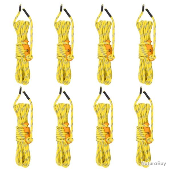 Cordes de haubanage avec cl�s r�fl�chissantes 8 pcs 4 m 4 mm alsavelo