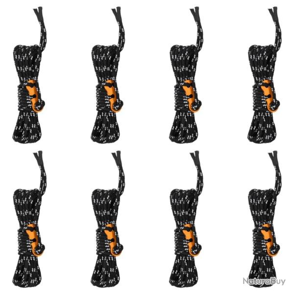 Cordes de haubanage avec cl�s r�fl�chissantes 8 pcs 4 m 4 mm