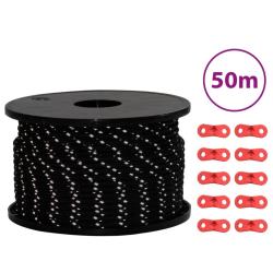 Corde de haubanage de tente avec bandes r&eacute;fl&eacute;chissantes et cl&eacute;s alsavelo