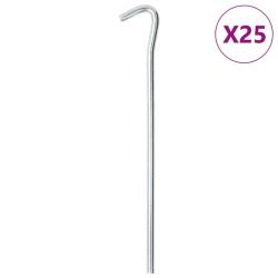 Piquets de tente 25 pcs 23 cm &Oslash;7 mm acier galvanis&eacute;