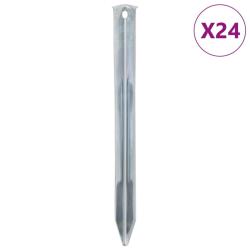 Piquets de tente 24 pcs 22 cm &Oslash;20 mm acier galvanis&eacute;