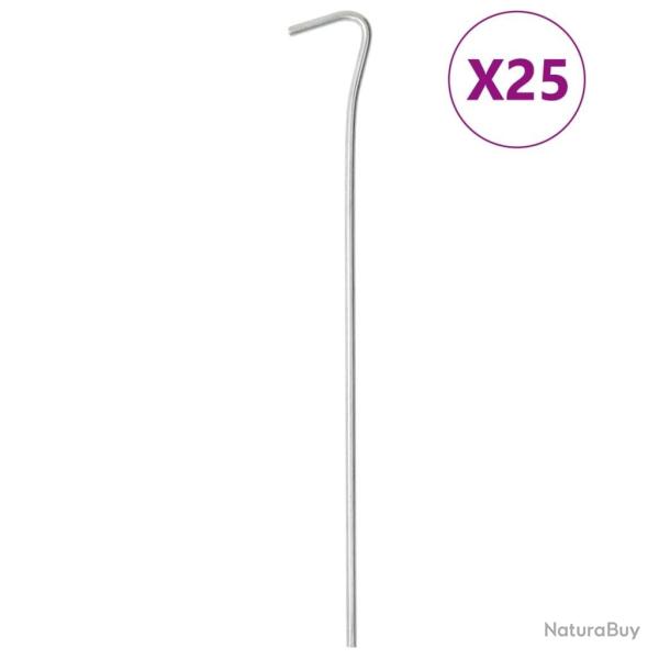 Piquets de tente 25 pcs 23 cm �4 mm acier galvanis�