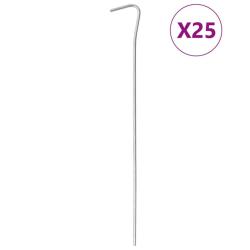 Piquets de tente 25 pcs 23 cm &Oslash;3 mm acier galvanis&eacute;