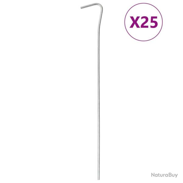 Piquets de tente 25 pcs 23 cm �3 mm acier galvanis�