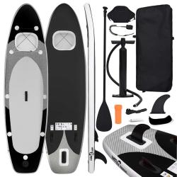 planche SUP gonflable Noir 300x76x10 cm alsavelo