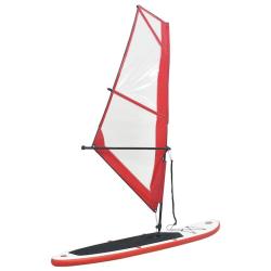 planche SUP gonflable avec voile Rouge et blanc