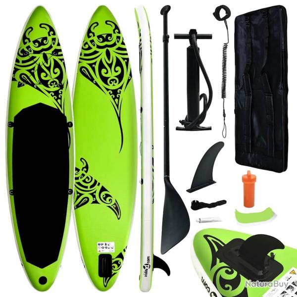 planche SUP gonflable 366x76x15 cm Vert alsavelo