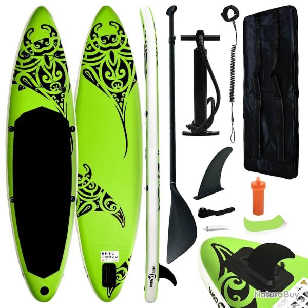 planche SUP gonflable 305x76x15 cm Vert alsavelo
