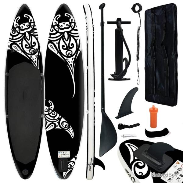 planche SUP gonflable 305x76x15 cm noir alsavelo