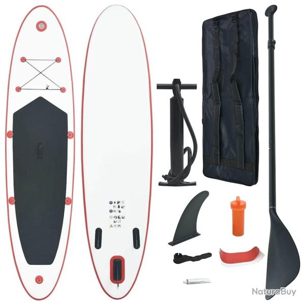 planches SUP gonflables rouge et blanc alsavelo