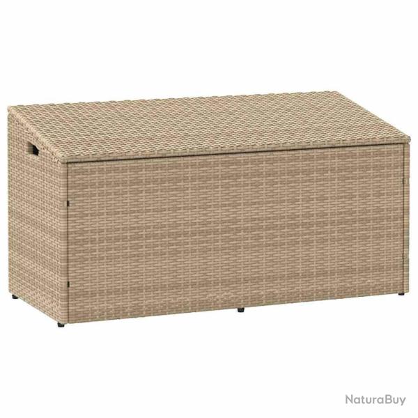 Bo�te de rangement de jardin beige 110x50x58 cm r�sine tress�e alsavelo