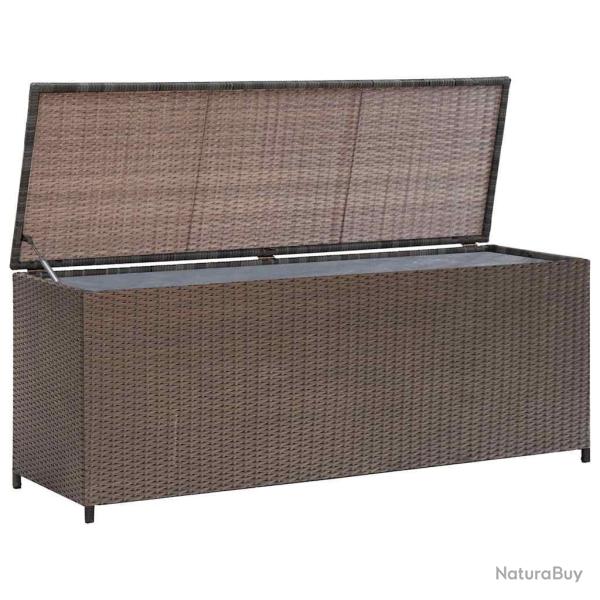 Bo�te de rangement de jardin marron 120x50x60 cm r�sine tress�e alsavelo