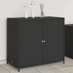 Armoire de rangement de jardin noir 83x45x76 cm r&eacute;sine tress&eacute;e alsavelo