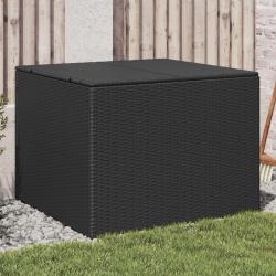 Bo&icirc;te de rangement de jardin noir 291L r&eacute;sine tress&eacute;e alsavelo