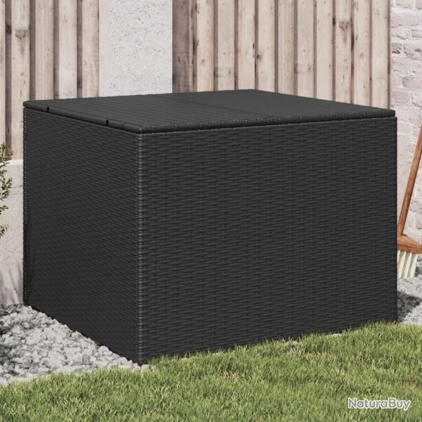 Bo�te de rangement de jardin noir 291L r�sine tress�e