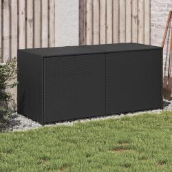Bo&icirc;te de rangement de jardin noir 283L r&eacute;sine tress&eacute;e alsavelo