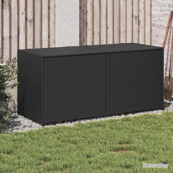 Bo�te de rangement de jardin noir 283L r�sine tress�e