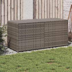 Bo&icirc;te de rangement de jardin gris 283L r&eacute;sine tress&eacute;e alsavelo