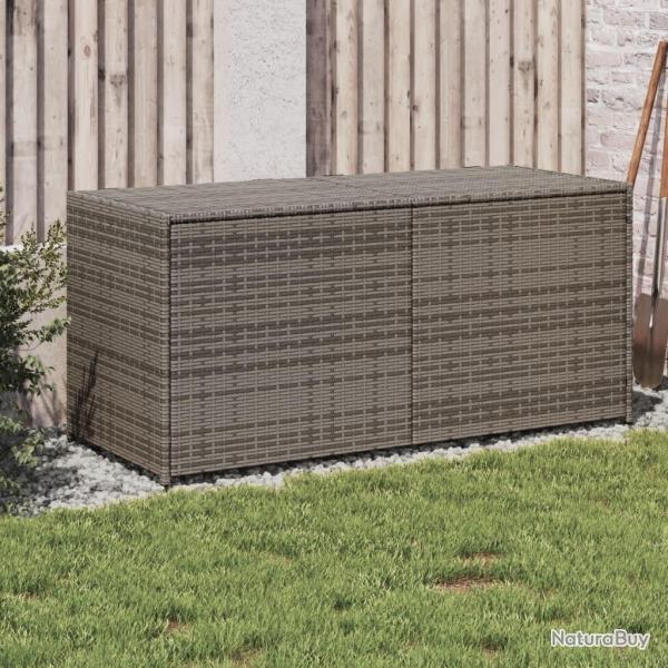 Bo�te de rangement de jardin gris 283L r�sine tress�e alsavelo