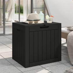 Bo&icirc;te de stockage de jardin noir 55,5x43x53 cm polypropyl&egrave;ne