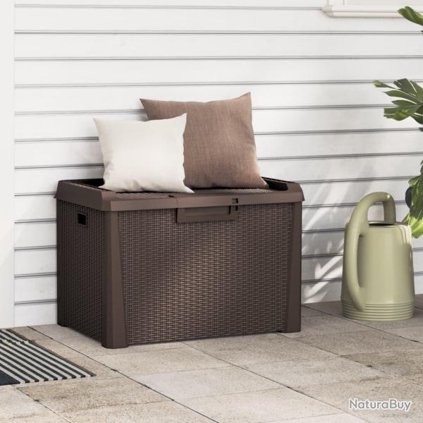 Bo�te de rangement de jardin marron 125 L PP alsavelo