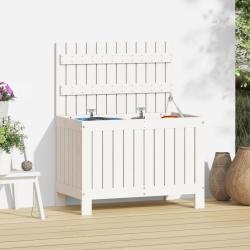 Bo&icirc;te de rangement de jardin Blanc 76x42,5x54 cm Bois de pin alsavelo