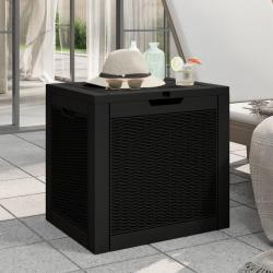 Bo&icirc;te de stockage de jardin noir 55,5x43x53 cm polypropyl&egrave;ne