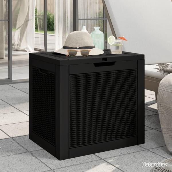 Bo�te de stockage de jardin noir 55,5x43x53 cm polypropyl�ne