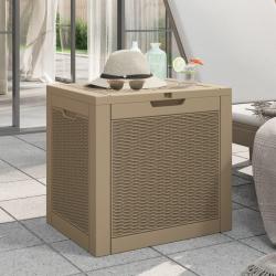 Bo&icirc;te de stockage de jardin marron clair 55,5x43x53 cm PP alsavelo