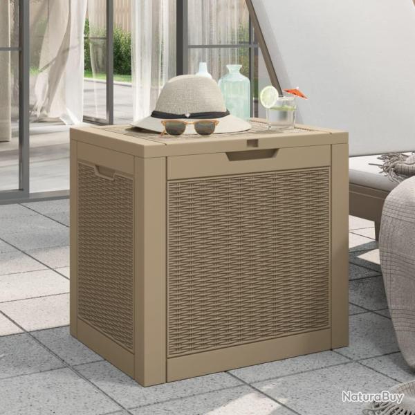 Bo�te de stockage de jardin marron clair 55,5x43x53 cm PP