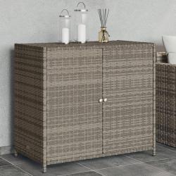 Armoire de rangement de jardin gris 83x45x76 cm r&eacute;sine tress&eacute;e