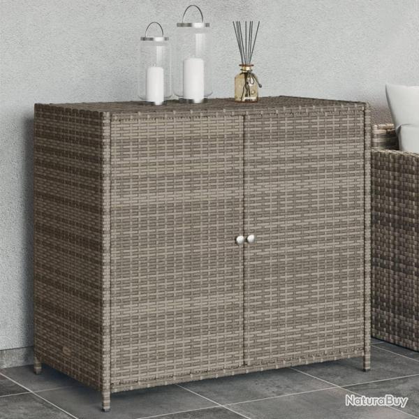 Armoire de rangement de jardin gris 83x45x76 cm r�sine tress�e