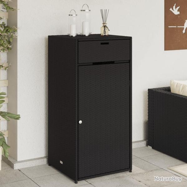 Armoire de rangement de jardin noir 55x55x111 cm r�sine tress�e alsavelo