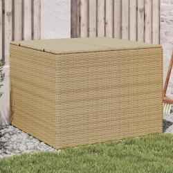 Bo&icirc;te de rangement de jardin m&eacute;lange beige 291L r&eacute;sine tress&eacute;e alsavelo