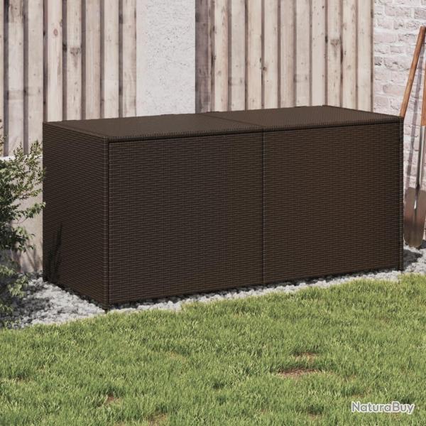 Bo�te de rangement de jardin marron 283L r�sine tress�e