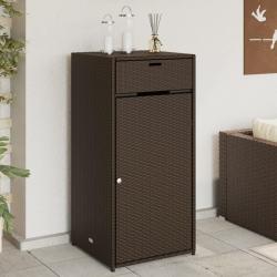 Armoire de rangement jardin marron 55x55x111 cm r&eacute;sine tress&eacute;e