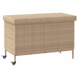 Bo&icirc;te de rangement de jardin et roues r&eacute;sine tress&eacute;e