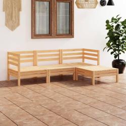 Salon de jardin 4 pcs Bois de pin massif alsavelo
