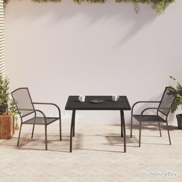 Ensemble � manger de jardin 3 pcs anthracite acier