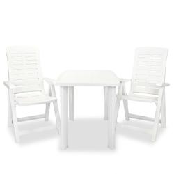bistro 3 pcs Plastique Blanc